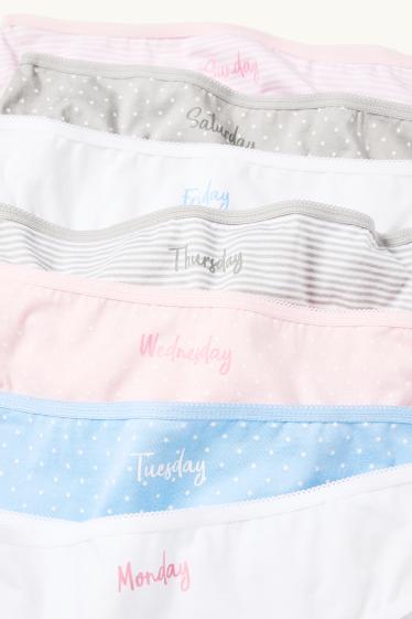 Bambine - Confezione da 7 - giorni della settimana - slip - blu / bianco