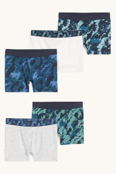 Nen - Paquet de 5 - bòxers - estampats - blau/blanc