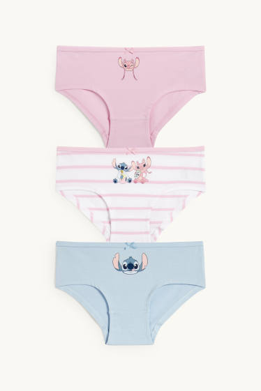 Children Girls - Multipack of 3 - Lilo & Stitch - knickers - rose / blue