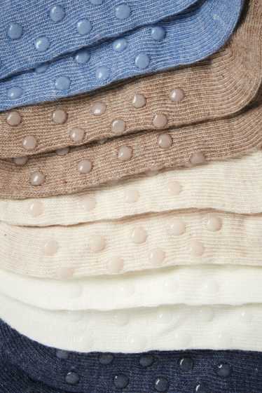 Bébés garçons - Lot de 5 paires - chaussettes antidérapantes pour bébé - côtelées - bleu foncé