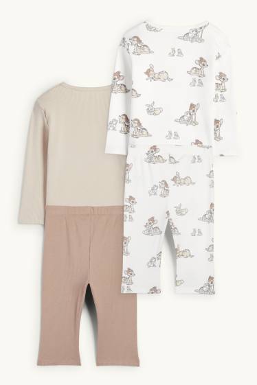 Baby Mädchen - Multipack 2er - Bambi - Baby-Pyjama - 4 teilig - hellbeige