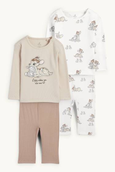 Baby Mädchen - Multipack 2er - Bambi - Baby-Pyjama - 4 teilig - hellbeige