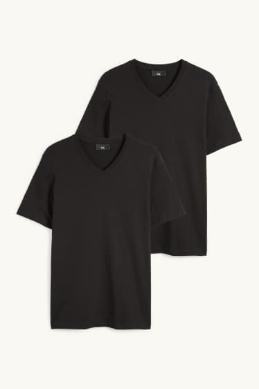 Men - Multipack of 2 - T-shirt - regular fit - black