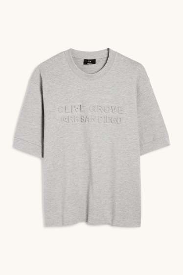 Herren - T-Shirt - Relaxed Fit - hellgrau-melange