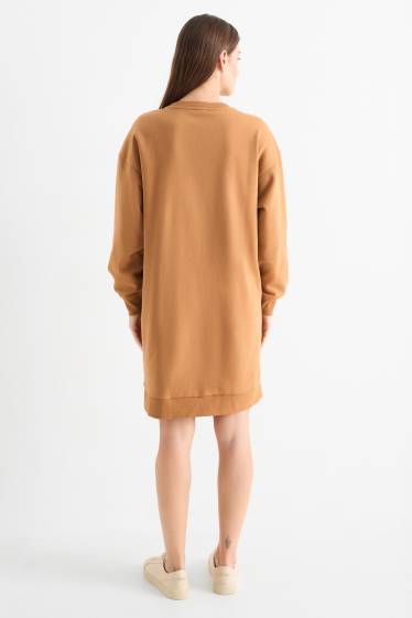 Women - Sweatshirt dress - brown