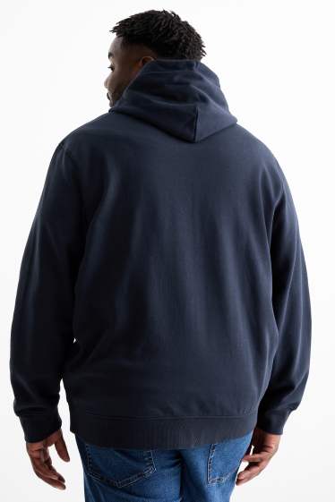 Hommes - Sweat zippé à capuche - bleu foncé