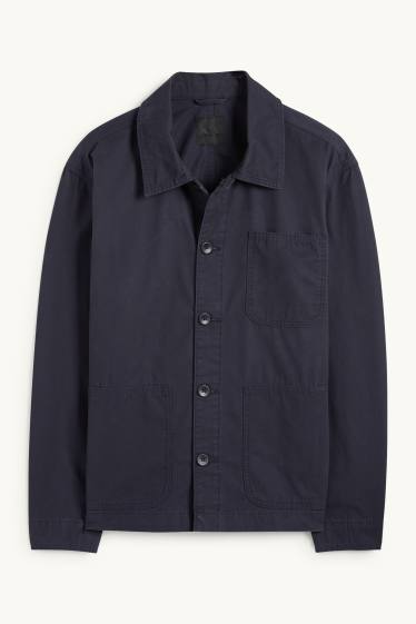 Hommes - Veste-chemise - relaxed fit - col kent - bleu foncé