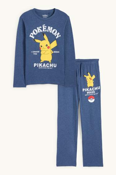 Enfants garçons - Pokémon - Pikachu - pyjama - 2 pièces - bleu foncé