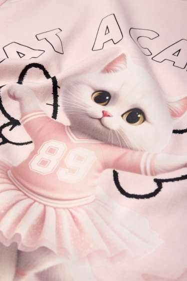 Niñas - Gatita bailarina - pijama - 2 prendas - rosa