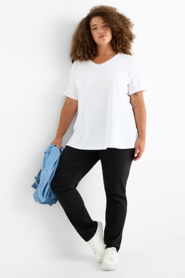 Dames - Slim jeans - mid waist - shaping jeans - zwart