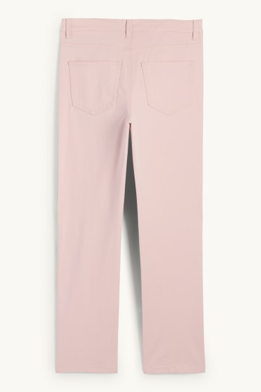 Dames - Pantalon - high waist - slim fit - roze
