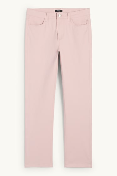 Dames - Pantalon - high waist - slim fit - roze