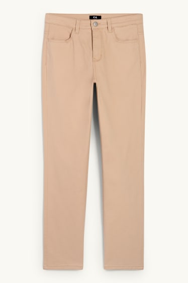 Dames - Pantalon - high waist - slim fit - beige