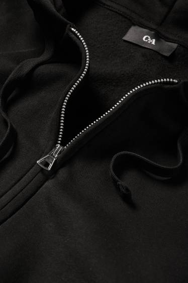 Uomo - Felpa con zip e cappuccio - nero