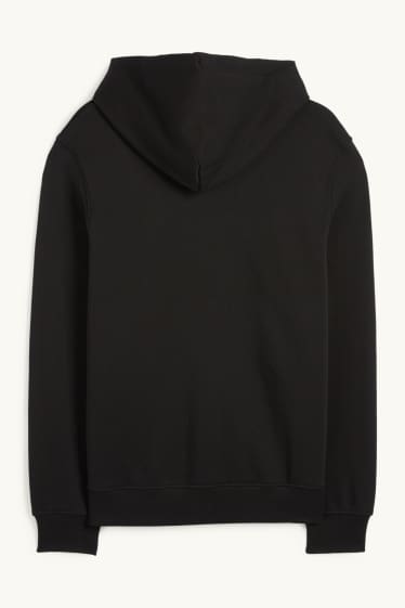Uomo - Felpa con zip e cappuccio - nero