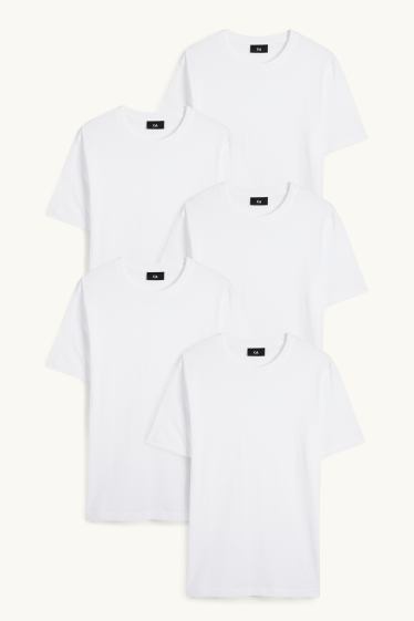 Home - Paquet de 5 - samarreta de mànigues curtes - regular fit - blanc