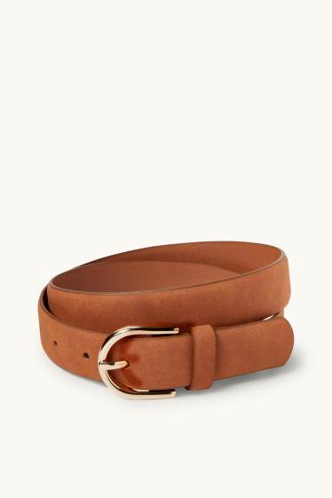 Femmes - Ceinture - faux suède - marron clair