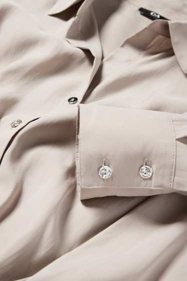 Donna - Blusa con nodo - grigio