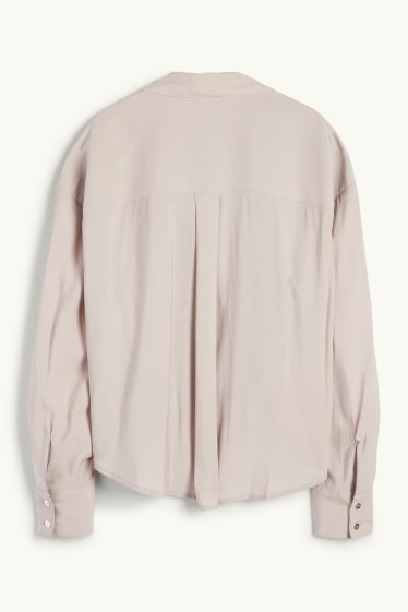 Donna - Blusa con nodo - grigio