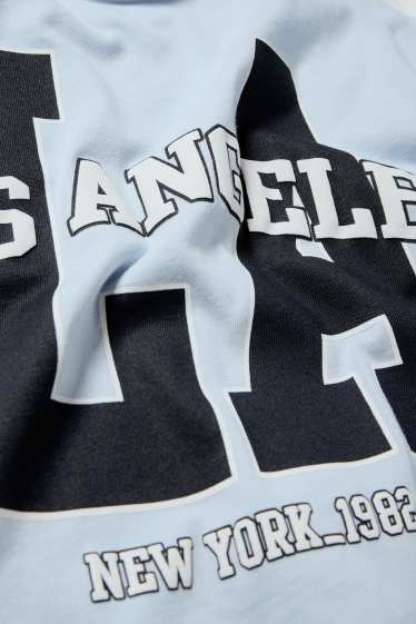 Enfants filles - Los Angeles - haut à manches longues - look 2-en-1 - bleu clair