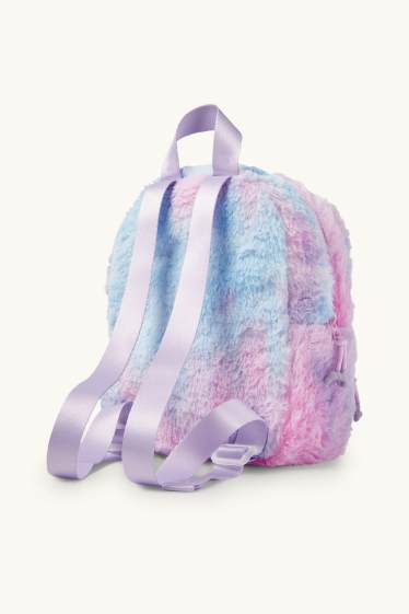 Enfants filles - Lilo & Stitch - sac à dos imitation fourrure - violet clair