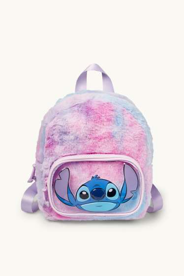 Enfants filles - Lilo & Stitch - sac à dos imitation fourrure - violet clair