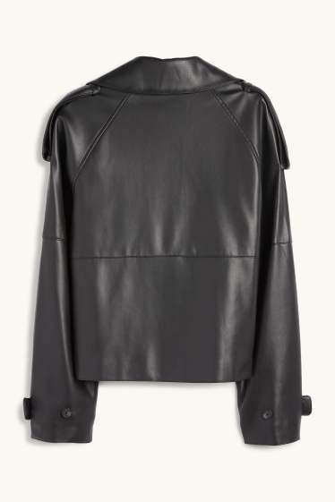 Femmes - Trench court - matière synthétique - noir