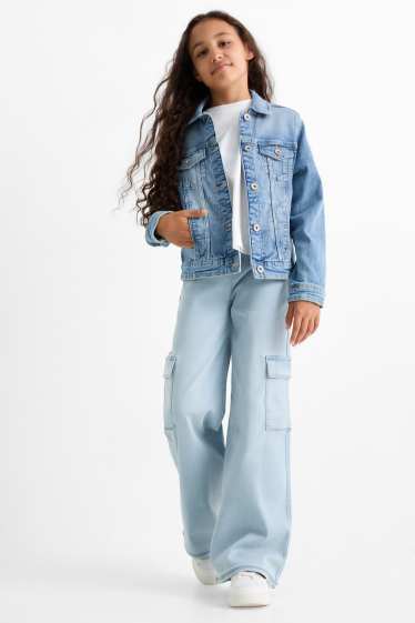 Kinderen: meisjes - Cargo-jegging jeans - lichtblauw