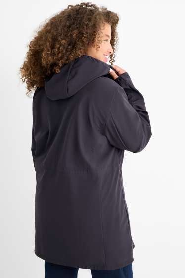 Femmes - Veste à coquille souple à capuche - déperlante - 4 Way Stretch - bleu foncé