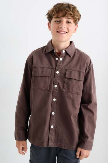 Enfants garçons - Chemise en jean - marron foncé