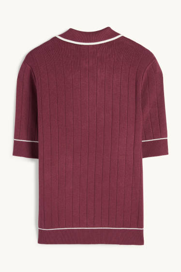 Dona - Jersei de punt de mitja - màniga curta - acanalat - lila