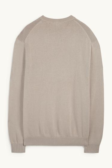 Herren - Feinstrick-Pullover - grau