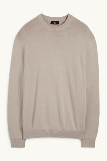 Herren - Feinstrick-Pullover - grau