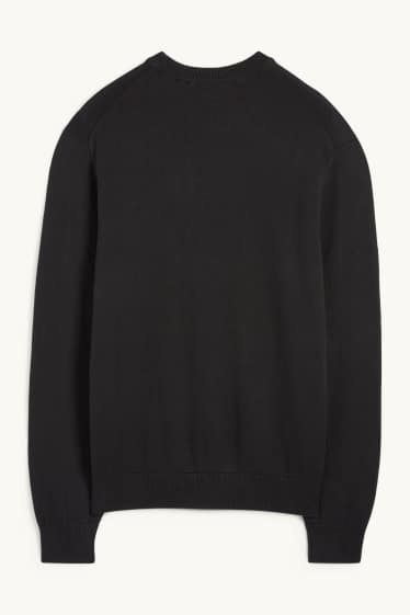 Hommes - Pull en maille fine - noir