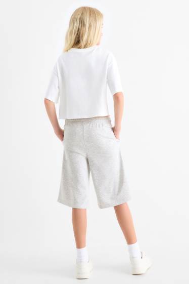 Enfants filles - Sacramento - short en molleton - gris clair chiné