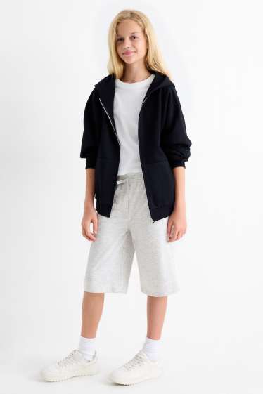 Enfants filles - Sacramento - short en molleton - gris clair chiné