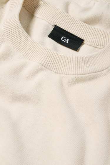 Bărbați - Pulover din tricot fin - alb-crem