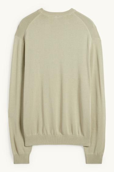 Herren - Feinstrick-Pullover - hellgrün