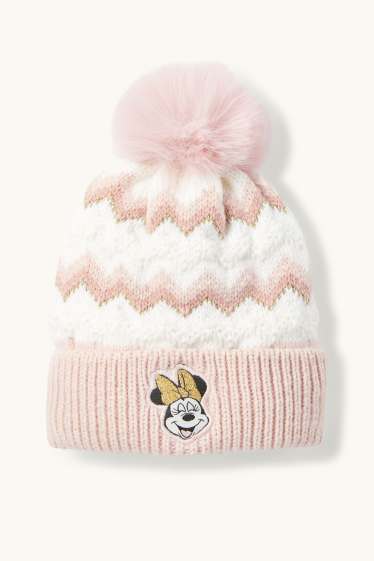 Bébés filles - Minnie Mouse - bonnet à pompons pour bébé - à motif - rose
