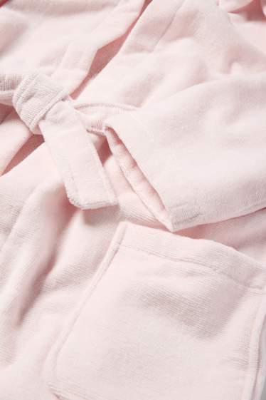 Enfants filles - Peignoir en éponge à capuche - rose