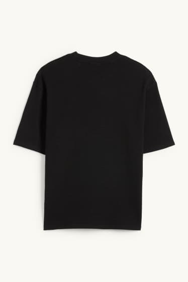Hommes - T-shirt - Oversize - finition texturée - noir