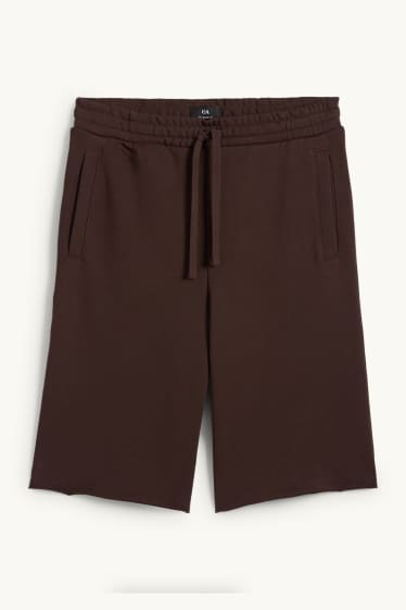 Uomo - Shorts di felpa - marrone scuro