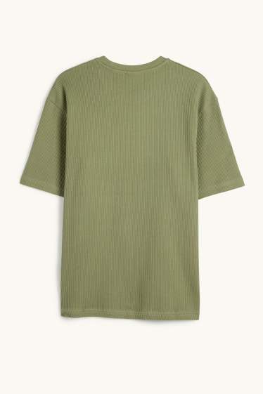 Uomo - T-shirt - relaxed fit - a coste - verde