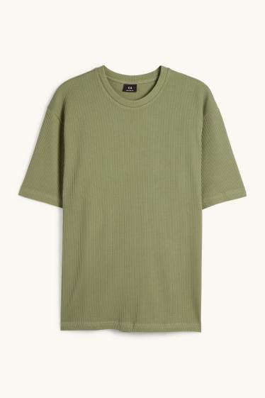 Uomo - T-shirt - relaxed fit - a coste - verde