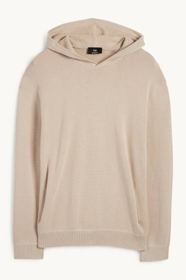 Hommes - Pull à capuche - beige