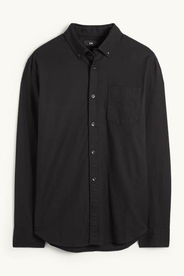 Home - Camisa - regular fit - button-down - negre