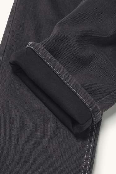 Kinderen: jongens - Loose fit jeans - thermojeans - zwart