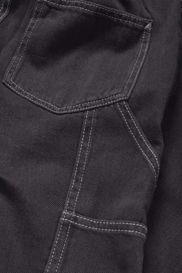 Kinderen: jongens - Loose fit jeans - thermojeans - zwart