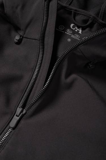 Herren - Softshelljacke mit Kapuze - wasserabweisend - 4 Way Stretch - schwarz