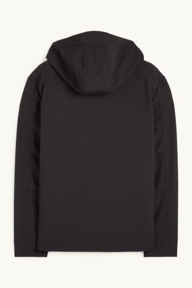 Herren - Softshelljacke mit Kapuze - wasserabweisend - 4 Way Stretch - schwarz